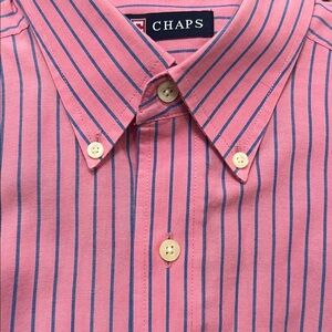 Chaps Pink and Blue Striped Men's Shirt